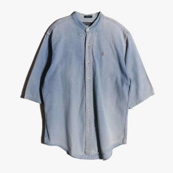 POLO BY RALPH LAUREN - 폴로 랄프로렌 데님 차이나카라 셔츠   Made In Usa  Man XL
