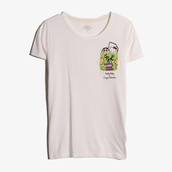 HELLO KITTY - 헬로키티 코튼 폴리 라운드 티셔츠   Women M