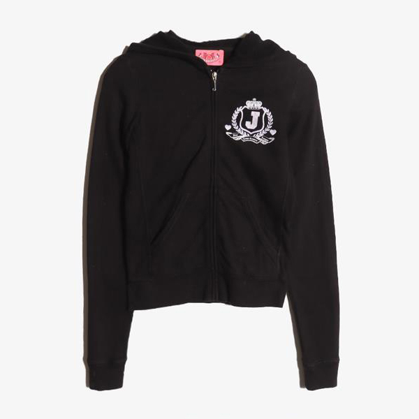 JUICY COUTURE -  코튼 크롭 후드 집업   Made In Usa  Women S