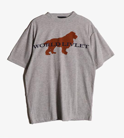 WORLD LIVLET -  코튼 폴리 라운드 티셔츠   Man L