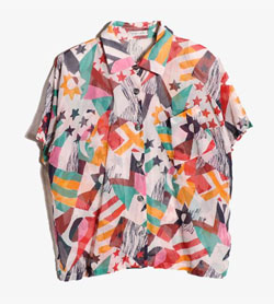 MINE COCO -  코튼 패턴 셔츠   Women L